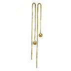 9ct Gold 3mm Ball Pull Through Box Chain Earrings