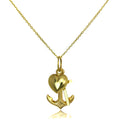 9ct Gold Hope Charity & Faith Pendant on 16 - 20 Inch Chain