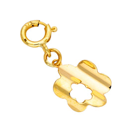 9ct Gold Cut Out Flower Clip on Charm