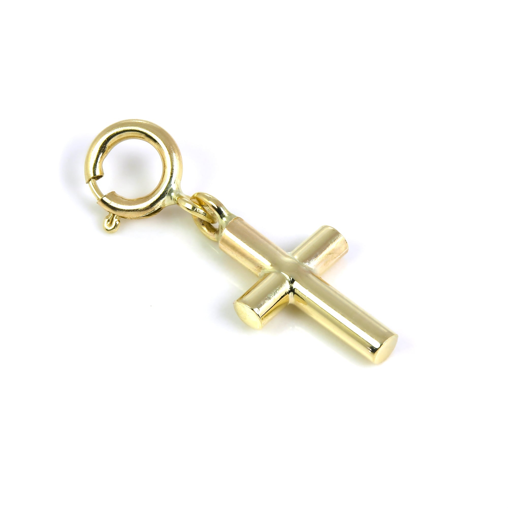 9ct Gold Small Cross Clip on Charm