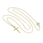 9ct Mixed Gold Diamond Cut Cross Pendant Necklace 16 - 20 Inches