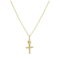 Tiny 9ct Gold Cross Pendant Necklace 16 - 20 Inches