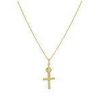 Tiny 9ct Gold Cross Pendant Necklace 16 - 20 Inches