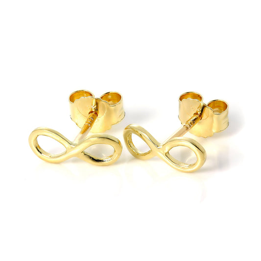 9ct Gold Infinity Loop Stud Earrings