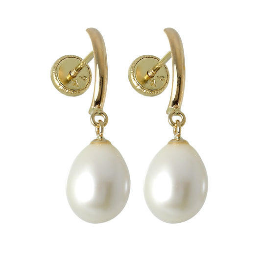 9ct Gold & Freshwater Pearl Screwback Stud Earrings