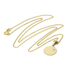 9ct Gold Engravable Round Pendant with Tiny Diamond on 16 - 20 Inch Chain