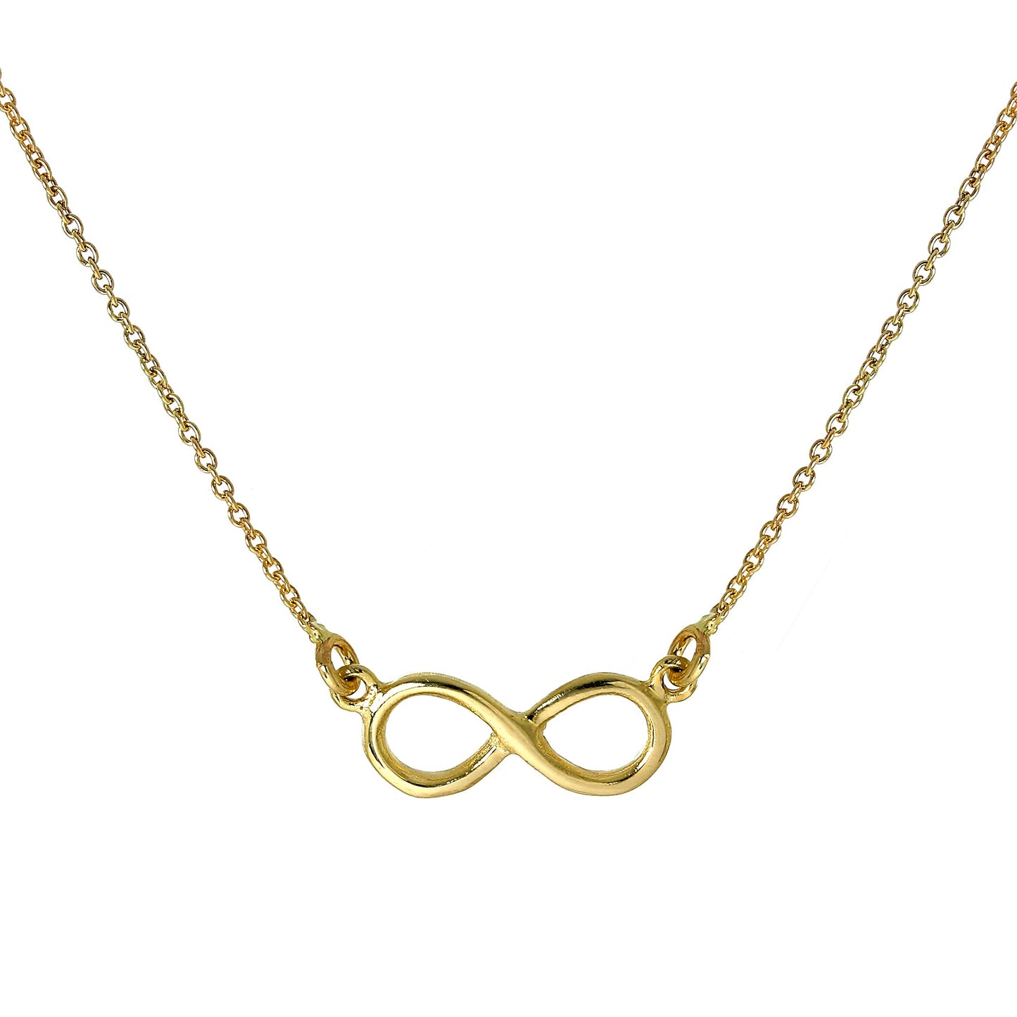 9ct Gold Infinity Pendant 16 Inch Necklace