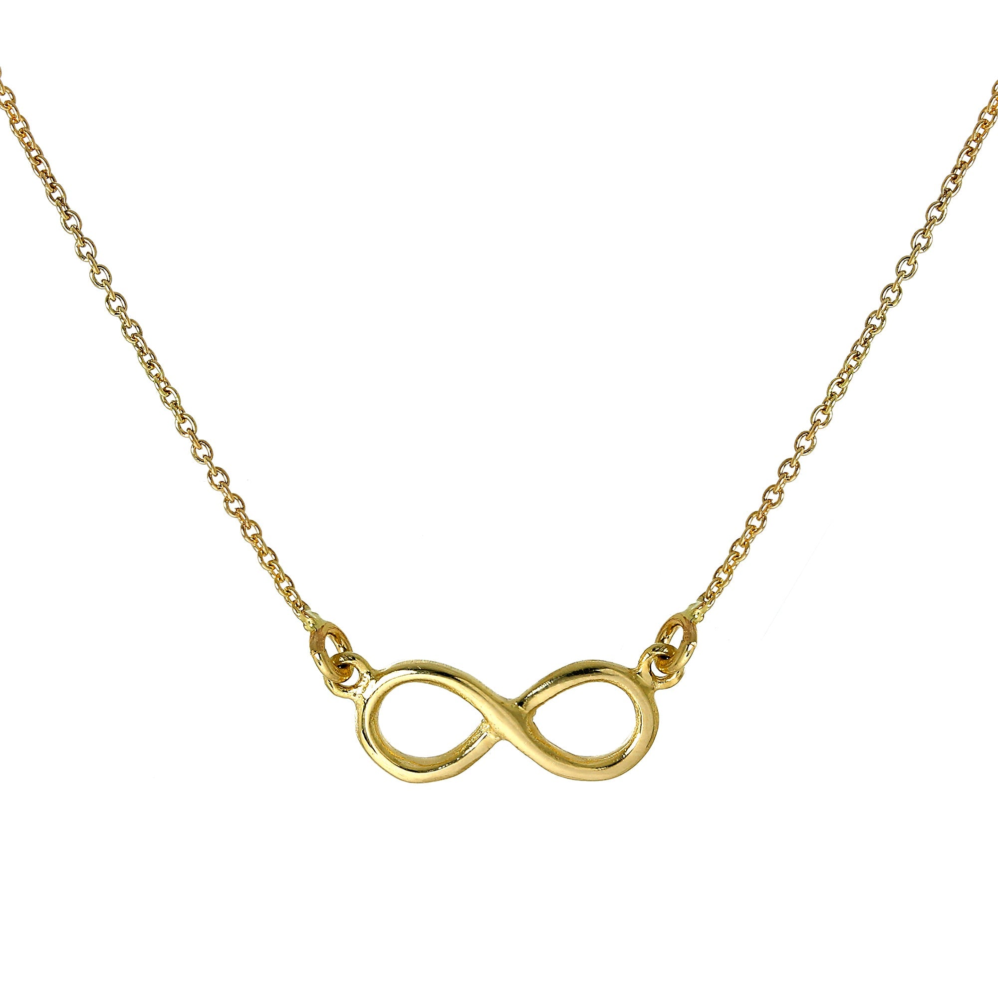9ct Gold Infinity Pendant 16 Inch Necklace