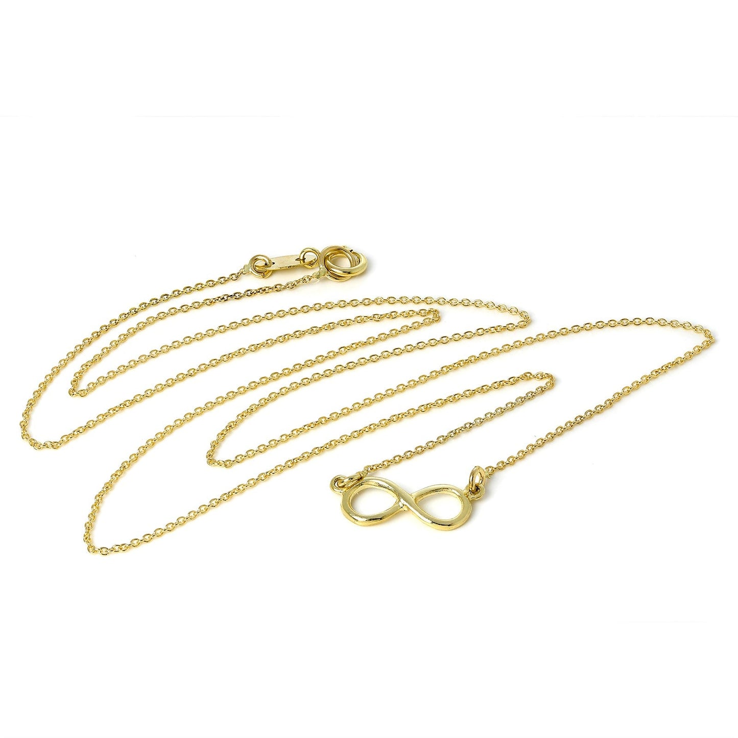 9 Karat Gold Unendlichkeitsschleife Anhänger 40,5cm Halskette