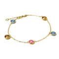 9ct Gold 7 Inch Trace Chain Bracelet with CZ Crystals