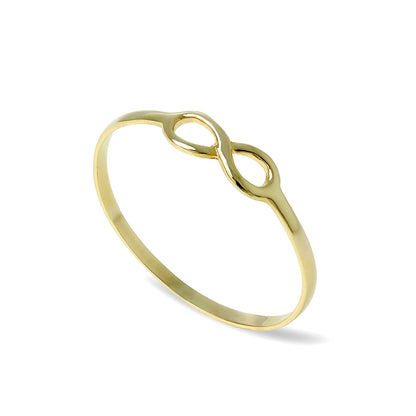 9ct Gold Infinity Loop Stacking Ring Size I - T