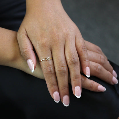 9ct Gold Infinity Loop Stacking Ring Size I - T