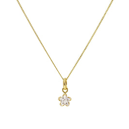 9ct Gold Small CZ Crystal Star Pendant Necklace 16 - 20 Inches