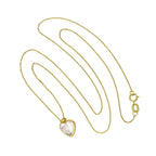9ct Gold & Clear CZ Crystal Heart Pendant Necklace 16 - 20 Inches