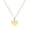 9ct Gold Engravable Heart Pendant Necklace 16 - 20 Inches