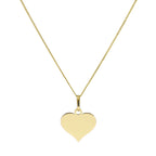 9ct Gold Engravable Heart Pendant Necklace 16 - 20 Inches