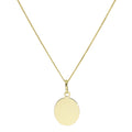 9ct Gold Engravable Oval Pendant Necklace 16 - 20 Inches