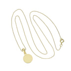 9ct Gold Engravable Round Pendant Necklace 16 - 20 Inches Chain