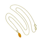 9ct Gold & Topaz CZ Crystal Oval Pendant Necklace 16 - 20 Inches
