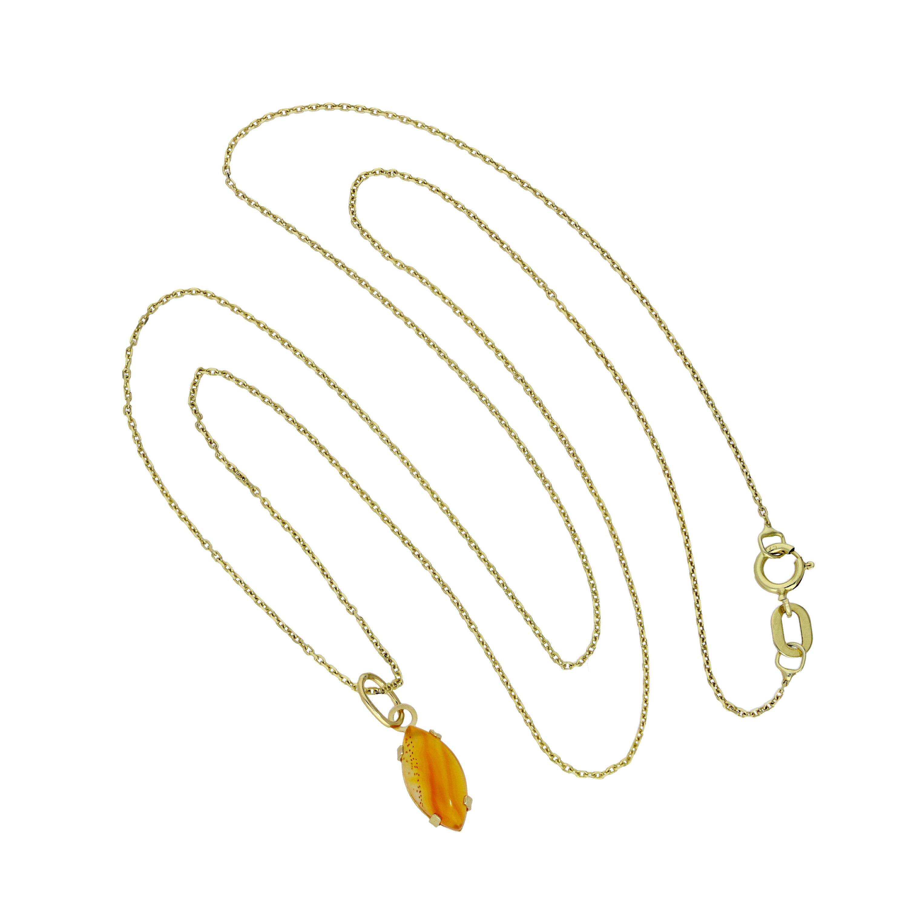 9ct Gold & Topaz CZ Crystal Oval Pendant Necklace 16 - 20 Inches