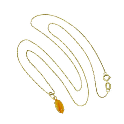 9ct Gold & Topaz CZ Crystal Oval Pendant Necklace 16 - 20 Inches