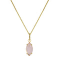 9ct Gold & Rose Quartz CZ Crystal Oval Pendant Necklace 16 - 20 Inches