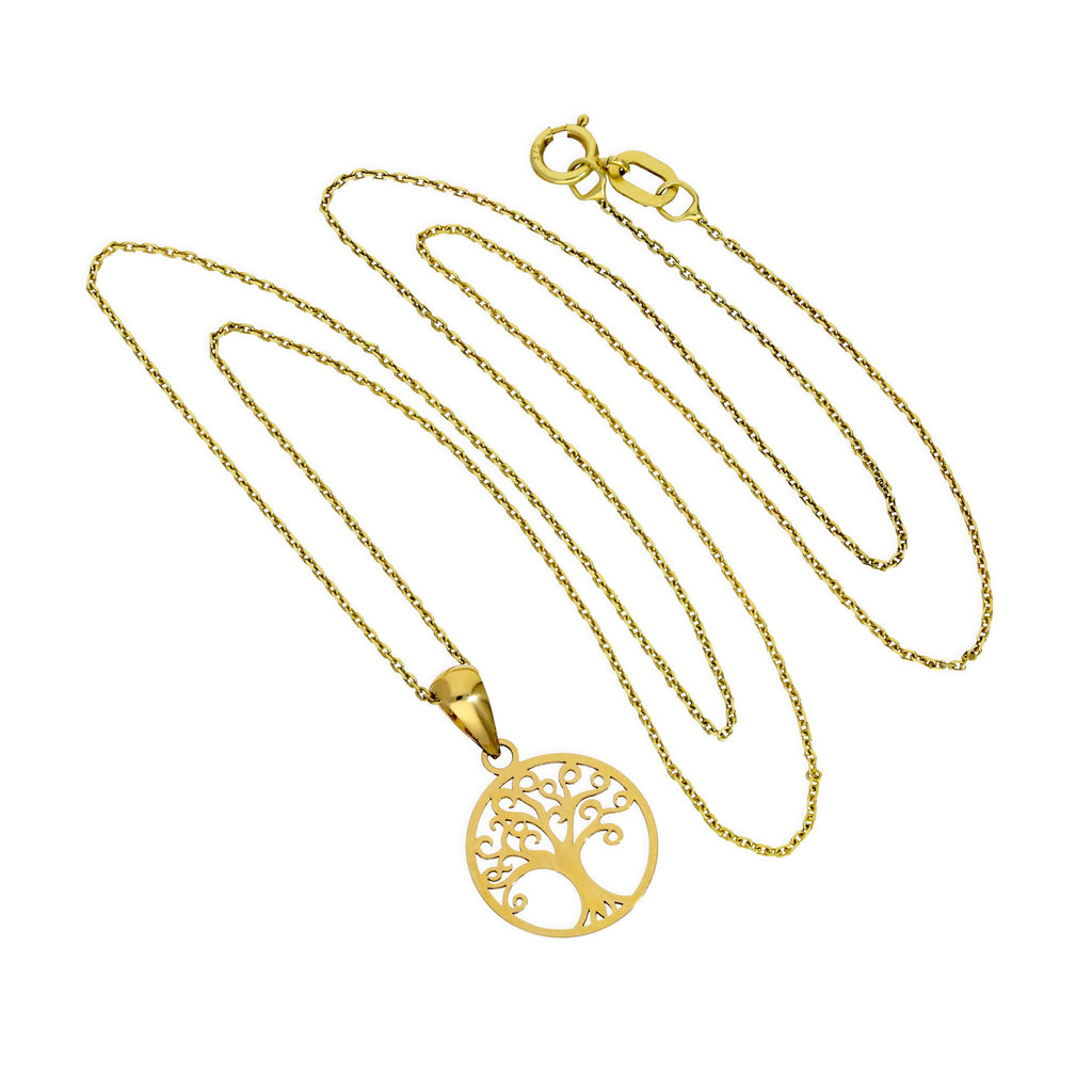 9ct Gold Tree of Life Pendant Necklace 16 - 20 Inches