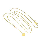 9ct Gold Heart Drop Pendant Necklace 16 - 20 Inches