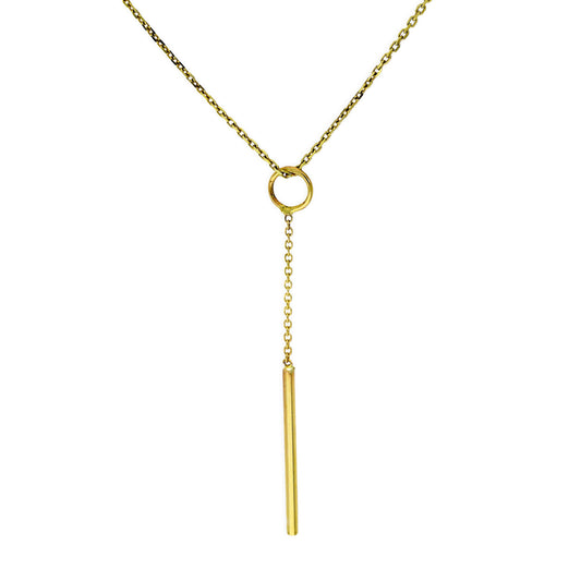 9ct Gold Bar Drop Pendant Necklace 16 - 20 Inches
