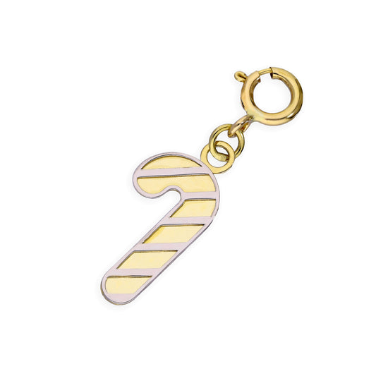 9ct Gold Candy Cane Clip on Charm