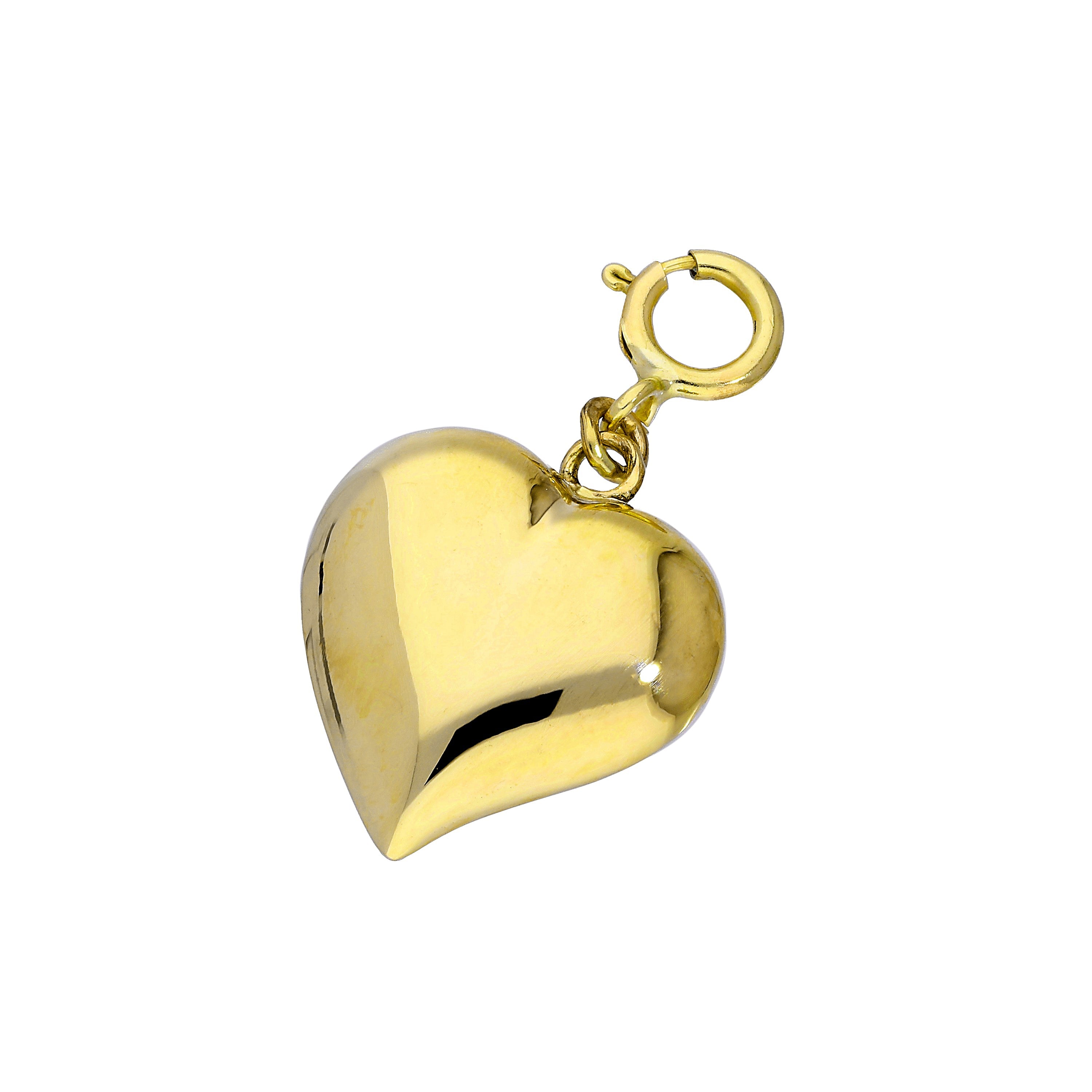 9ct Gold Heart Clip On Charm