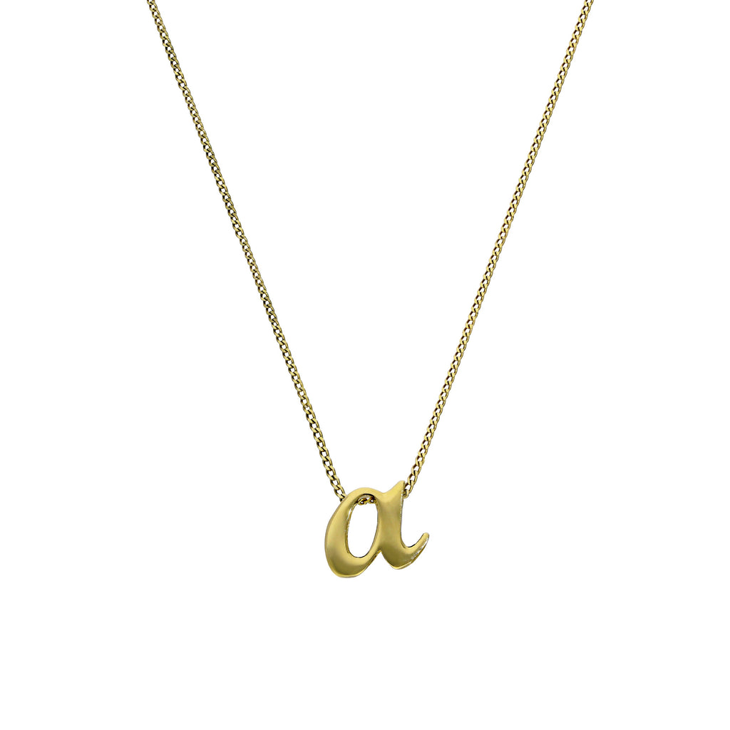 Tiny 9ct Gold Alphabet Letter A Pendant Necklace 16 - 20 Inches
