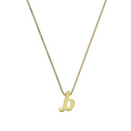 Tiny 9ct Gold Alphabet Letter B Pendant Necklace 16 - 20 Inches