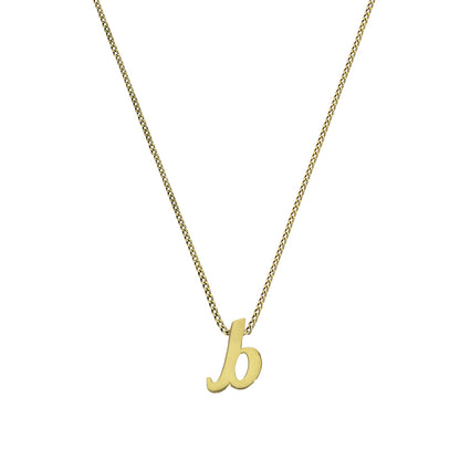Tiny 9ct Gold Alphabet Letter B Pendant Necklace 16 - 20 Inches