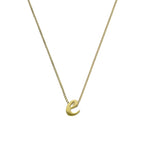 Tiny 9ct Gold Alphabet Letter E Pendant Necklace 16 - 20 Inches