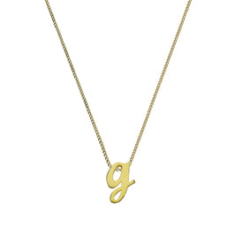 Tiny 9ct Gold Alphabet Letter G Pendant Necklace 16 - 20 Inches