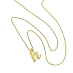 Tiny 9ct Gold Alphabet Letter H Pendant Necklace 16 - 20 Inches