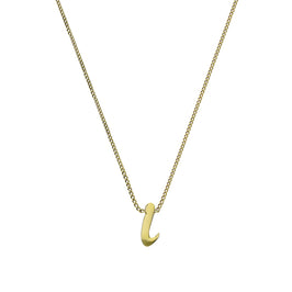 Tiny 9ct Gold Alphabet Letter I Pendant Necklace 16 - 20 Inches