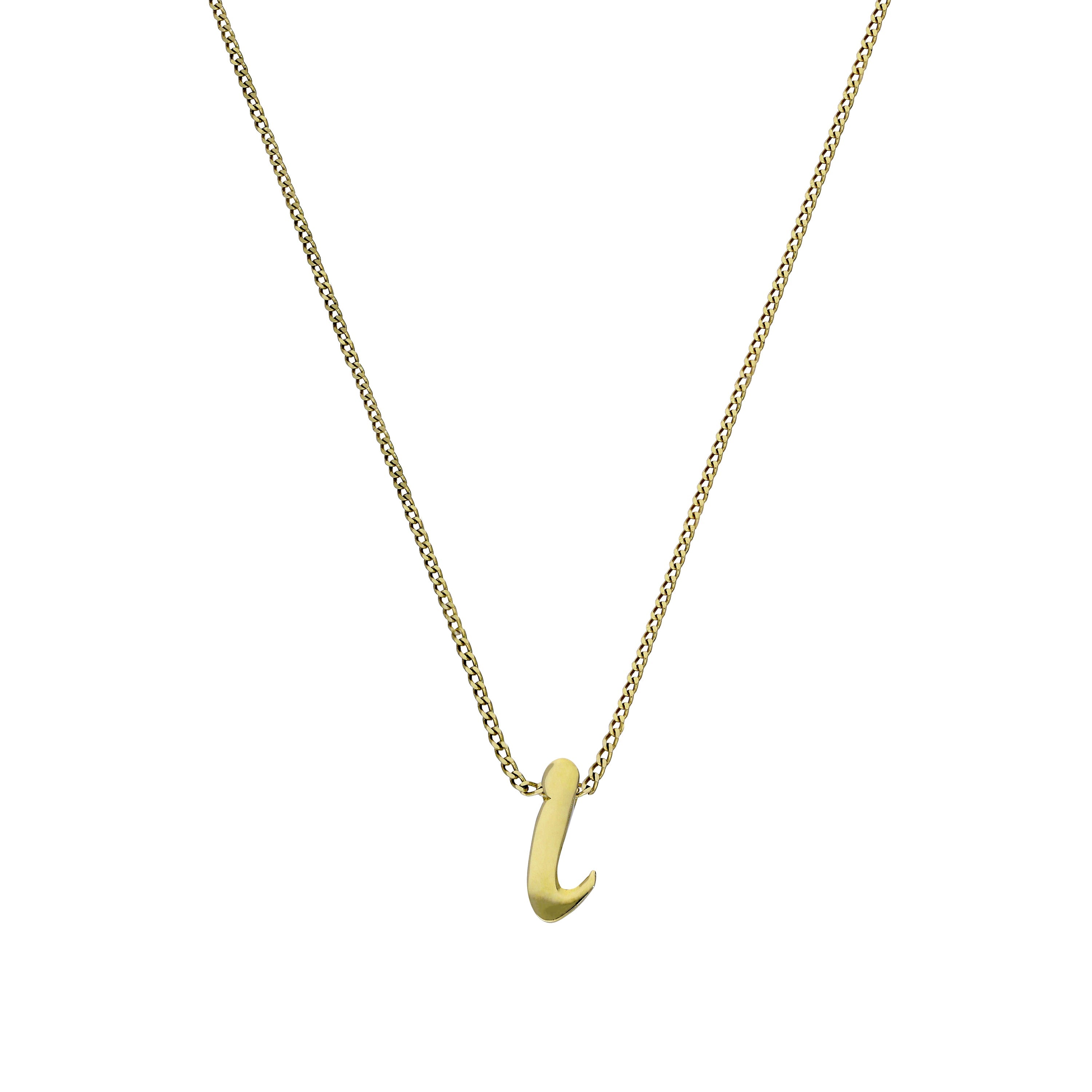 Tiny 9ct Gold Alphabet Letter I Pendant Necklace 16 - 20 Inches