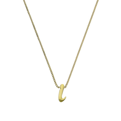 Tiny 9ct Gold Alphabet Letter I Pendant Necklace 16 - 20 Inches
