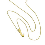 Tiny 9ct Gold Alphabet Letter I Pendant Necklace 16 - 20 Inches