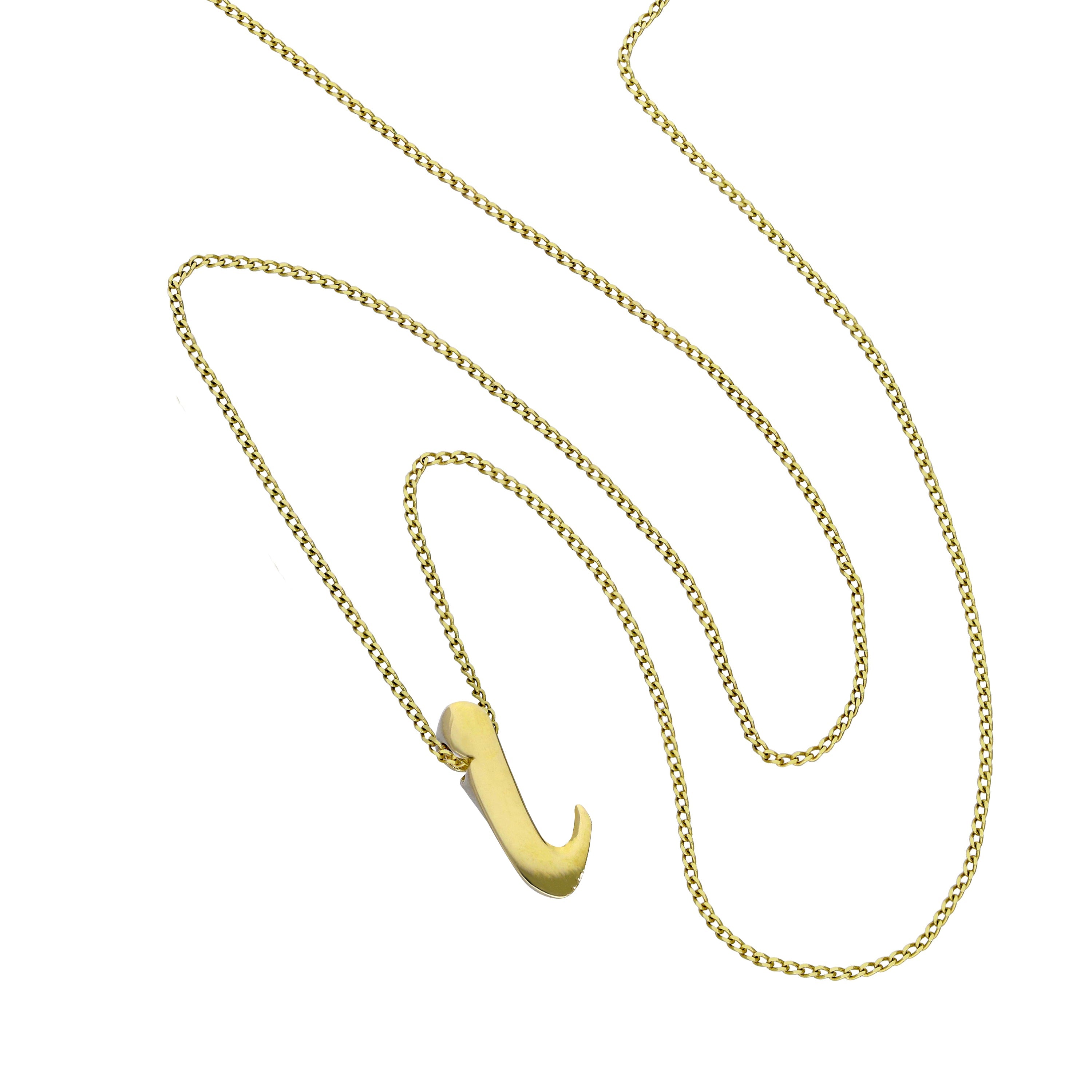 Tiny 9ct Gold Alphabet Letter I Pendant Necklace 16 - 20 Inches