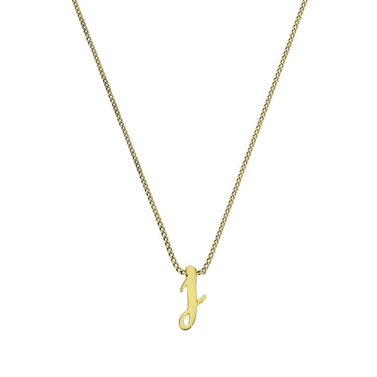 Tiny 9ct Gold Alphabet Letter J Pendant Necklace 16 - 20 Inches