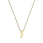 Tiny 9ct Gold Alphabet Letter J Pendant Necklace 16 - 20 Inches