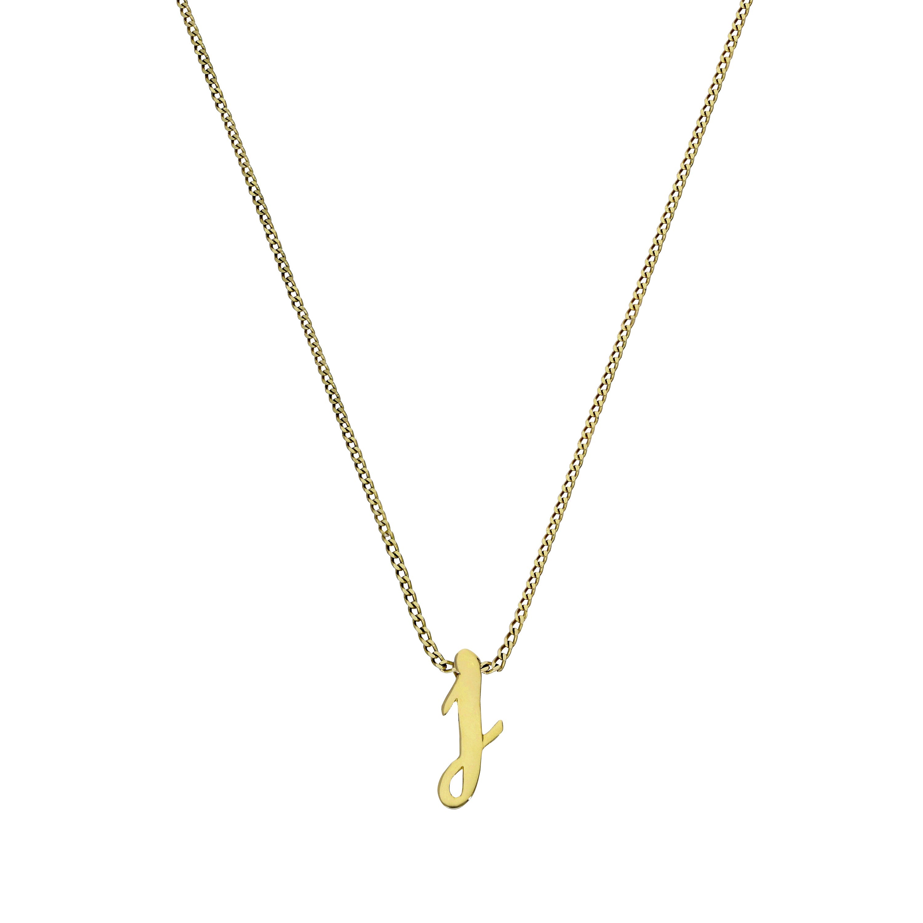 Tiny 9ct Gold Alphabet Letter J Pendant Necklace 16 - 20 Inches