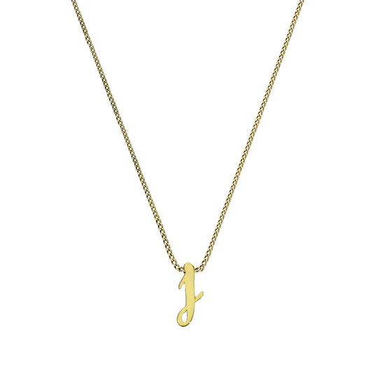 Tiny 9ct Gold Alphabet Letter J Pendant Necklace 16 - 20 Inches