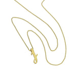 Tiny 9ct Gold Alphabet Letter J Pendant Necklace 16 - 20 Inches