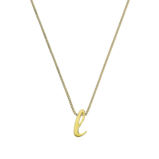 Tiny 9ct Gold Alphabet Letter L Pendant Necklace 16 - 20 Inches