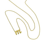 Tiny 9ct Gold Alphabet Letter M Pendant Necklace 16 - 20 Inches
