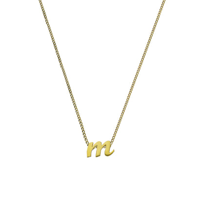 Winzig 9 Karat Gold Alphabet Buchstabe M Anhänger Halskette 40,5 - 51cm